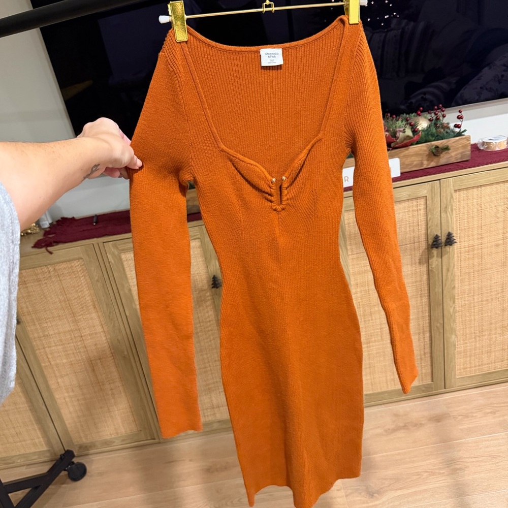 Abercrombie & Fitch Ribbed Sweater Bodycon Dress XS Tall